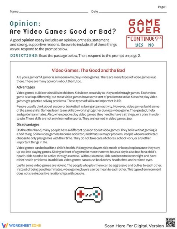 Is gaming good or bad article?